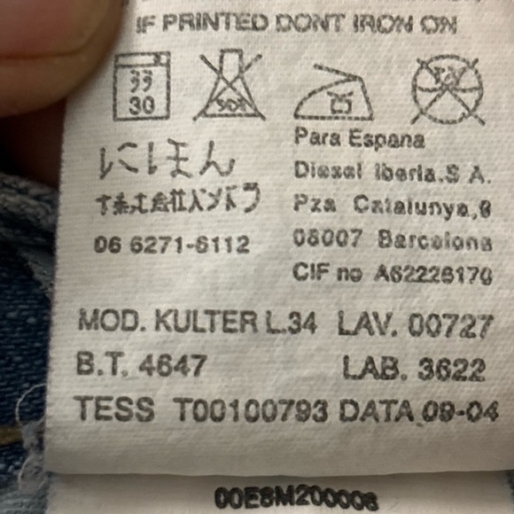 Diesel KULTER Jeans Women’s 28 Low Rise Bootcut Y2K Made in Italy - Picture 12 of 12